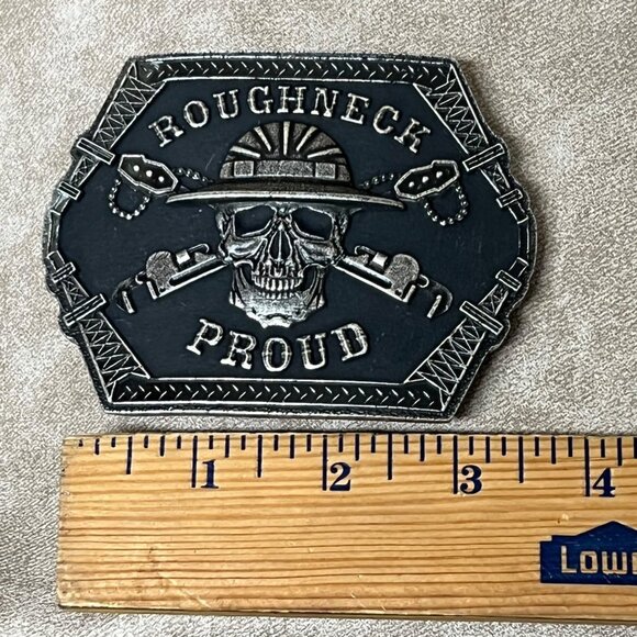 Montana Silversmiths Belt Buckle Mens Roughneck Attitude Silver - Picture 3 of 3